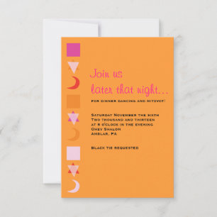 BRIGHT MITZVAH Bar Bat Mitzvah Reception Card