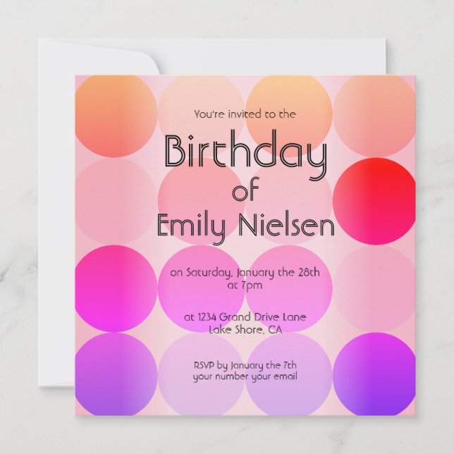 Bright Modern Birthday Invitation (Front)