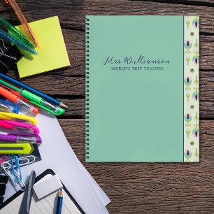 Bright Modern Floral Teacher's Spiral Notebook 
