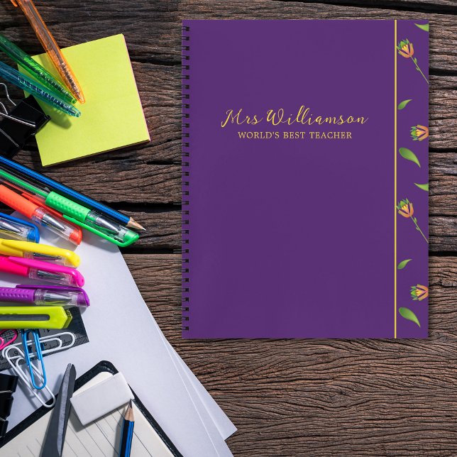 Bright Modern Floral Teacher's Spiral Notebook (Bright Modern Floral Teacher's Spiral Notebook. Say thank you with this personalised gift.)