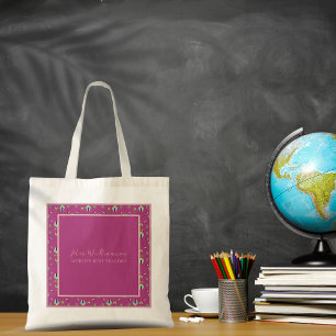 Bright Modern Floral Teacher's Tote Bag