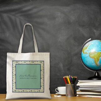 Bright Modern Floral Teacher's Tote Bag