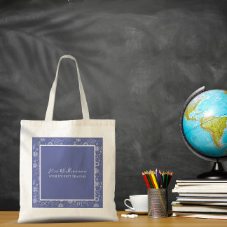 Bright Modern Floral Teacher's Tote Bag