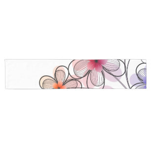 Bright Modern Flowers Short Table Runner