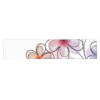 Bright Modern Flowers Short Table Runner