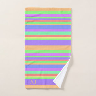 Bright, modern, funky and fun personalized bath towel set