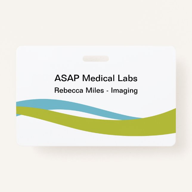 Bright Modern Medical Staff Name Badges  (Front)