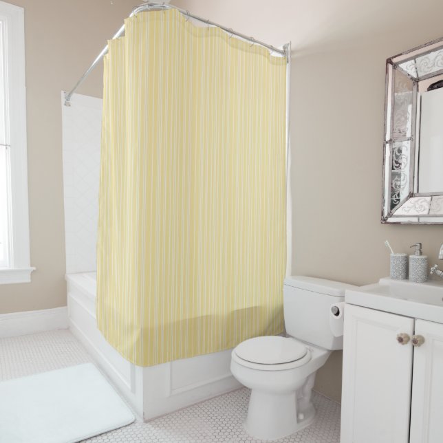Bright modern yellow and white candy striped  (In Situ)