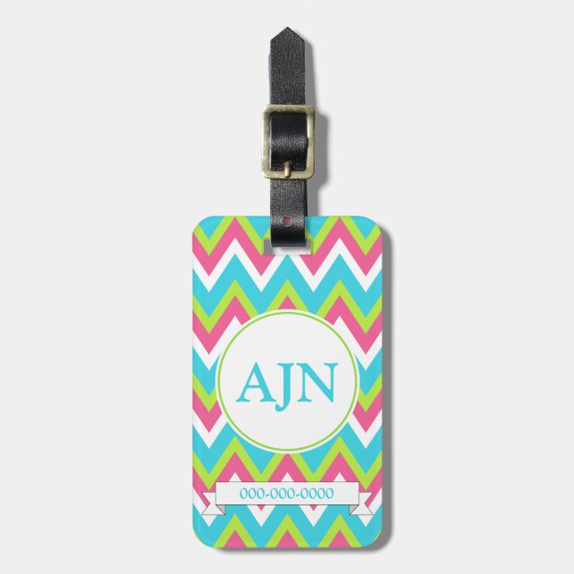 Bright Monogram Luggage Tag (Front Vertical)