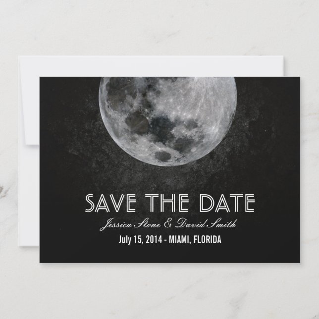Bright Moon Save the Date Announcements (Front)