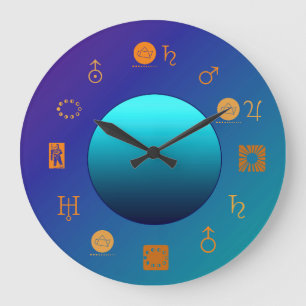 Bright  Moon with Astro Signs>  Astrology  Clock