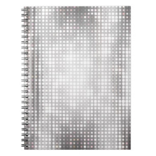 Bright Mosaic: Glossy Grey Abstract. Notebook
