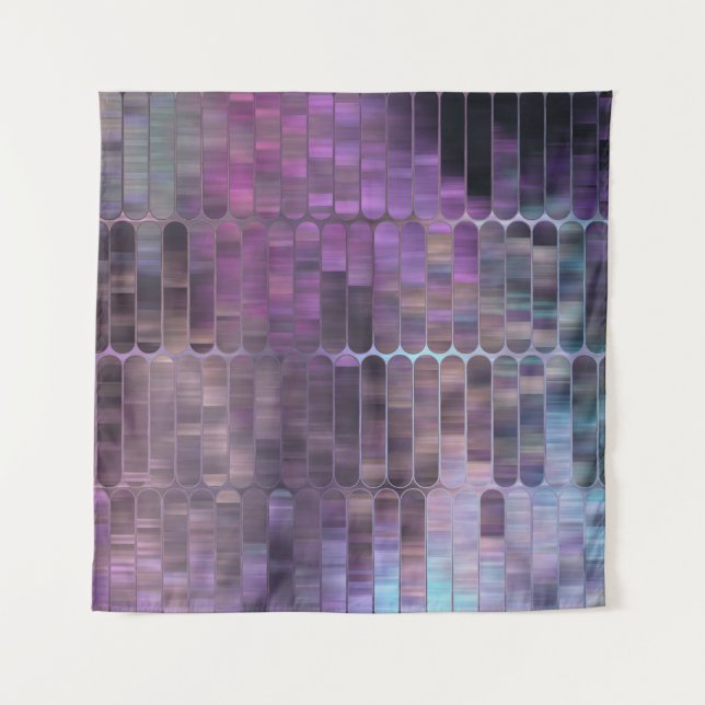 Bright Mosaic: Multicolored Glossy Abstract. Tapestry (Front)