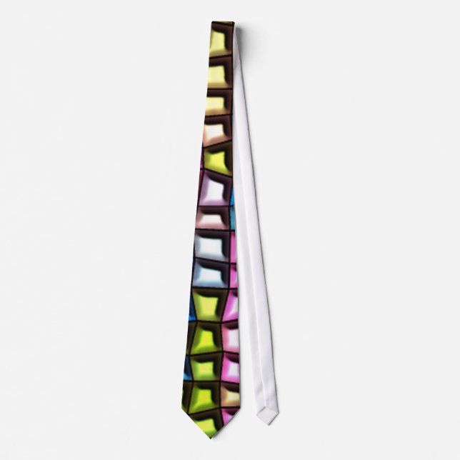 Bright mosaic pattern tie (Front)