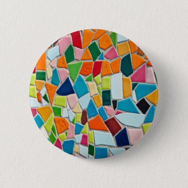 Bright Mosaic Tiles 2 Inch Round Button (Front)