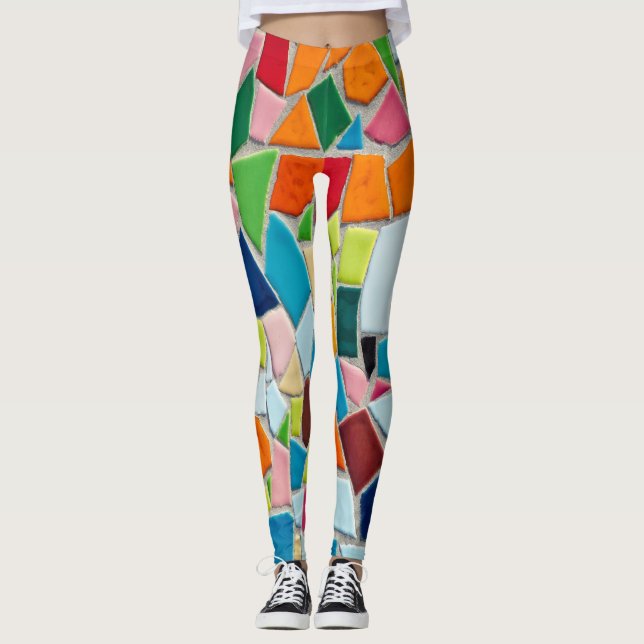 Bright Mosaic Tiles Leggings (Front)