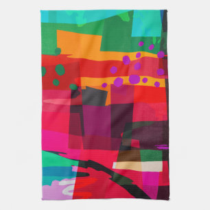 Bright Multi-Colour Abstract Design Kitchen Towel