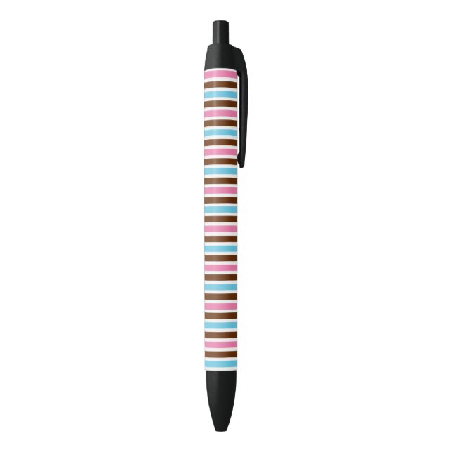 Bright Multi-Colour Stripe Striped Abstract Style Black Ink Pen (Bottom (Vertical))