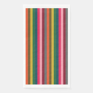 Bright Multi Colour Striped Pattern Napkin