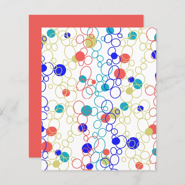 Bright Multi-Coloured Circles White Scrapbook Pape (Front/Back)