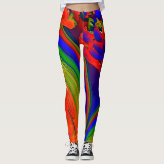 Bright Multi Coloured Fractal Leggings