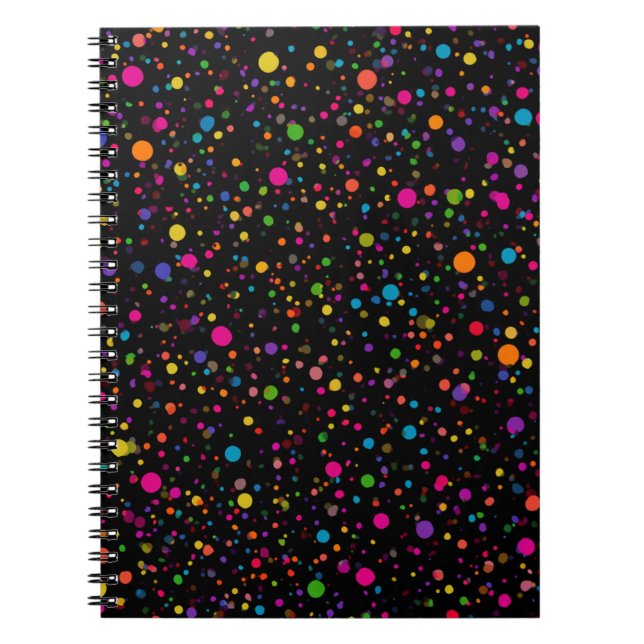 Bright Multicolor Polka Dots Notebook (Front)