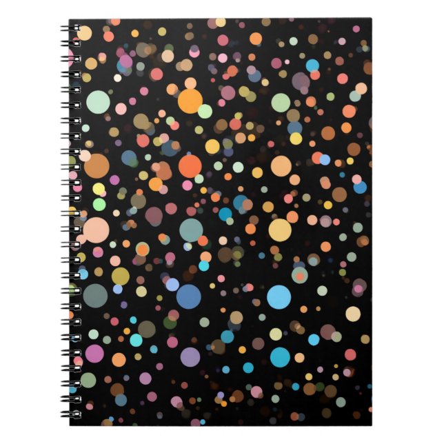 Bright Multicolor Polka Dots Notebook (Front)
