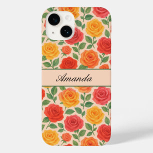 Bright Multicolor Rose Name Pattern Case-Mate iPhone 14 Case