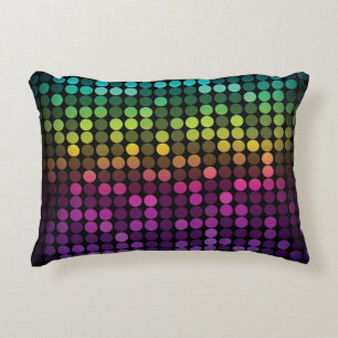 Bright Multicolor Vintage Abstract Art Accent Pillow