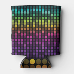 Bright Multicolor Vintage Abstract Art Can Cooler