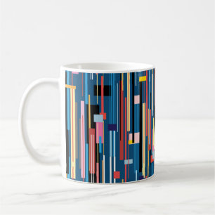 bright multicolored abstract pattern of stripes coffee mug