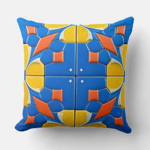 Bright Multicolored Decorative Pattern Throw Pillow