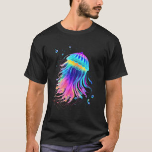 Bright Multicolored Fantastic Jellyfish Animal Sha T-Shirt