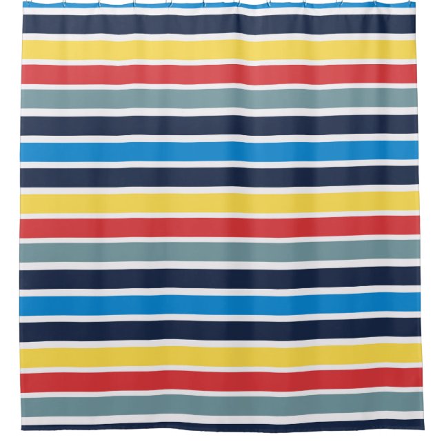 Bright multicolored horizontal stripes. (Front)