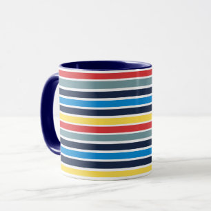 Bright multicolored horizontal stripes. mug