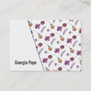 Bright Multicolored Watercolor Botanical Pattern 2 Business Card