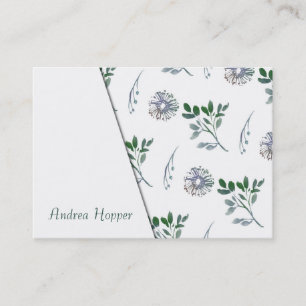 Bright Multicolored Watercolor Botanical Pattern 4 Business Card