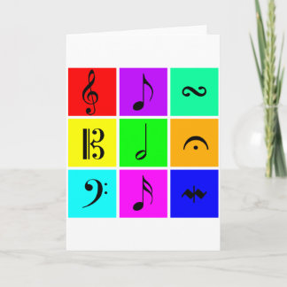 bright music symbols card