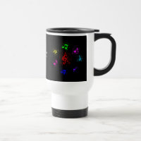 Bright musical notes with splashes of paint