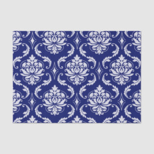 Bright Navy Blue Damask Pattern Tissue Paper