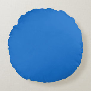 Bright navy blue  (solid color)  round pillow