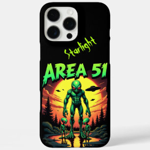Bright Neon Aliens Watch Area 51 iPhone 16 Pro Max Case