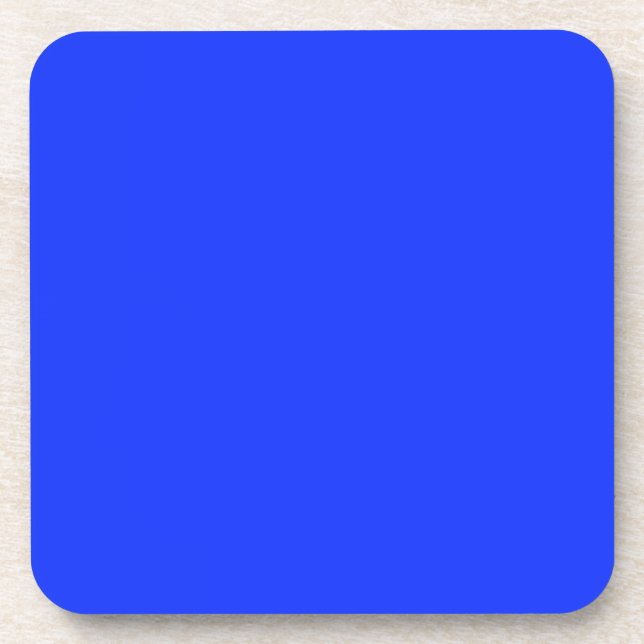 Bright Neon Blue Cork Coaster (Front)