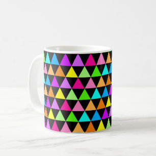 Bright Neon Colors Triangles Printed Mug Cup