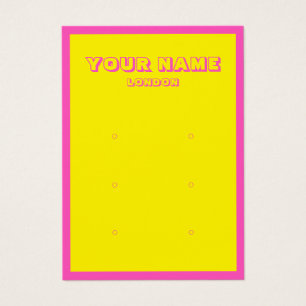 Bright neon colourful earring display card