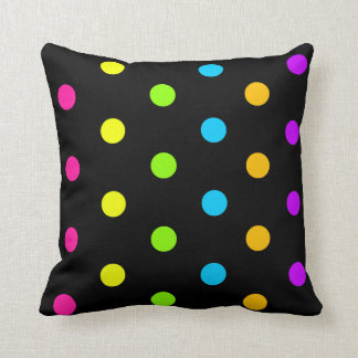 Bright Neon Dots Throw Pillow