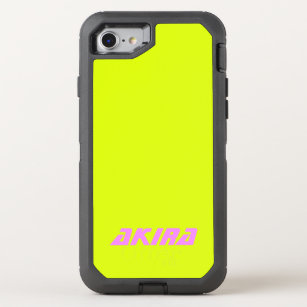 BRIGHT NEON FLORESCENT YELLOW PINK TYPOGRAPHY OtterBox DEFENDER iPhone 8/7 CASE