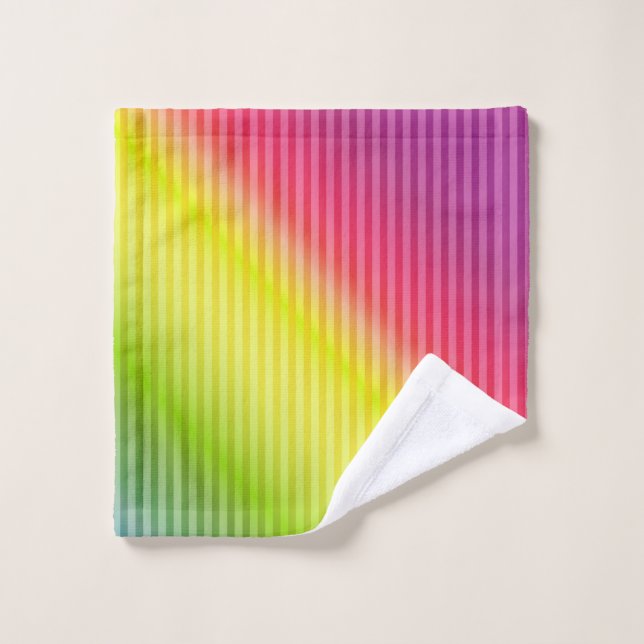 Bright neon fluorescent dégradé arc-en-ciel ombre  (Gant de toilette)