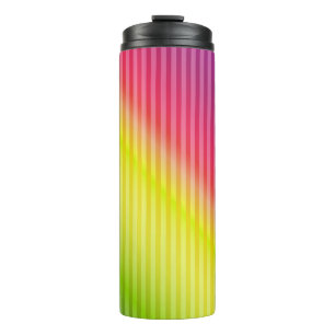 Bright neon fluorescent gradient rainbow ombre col thermal tumbler