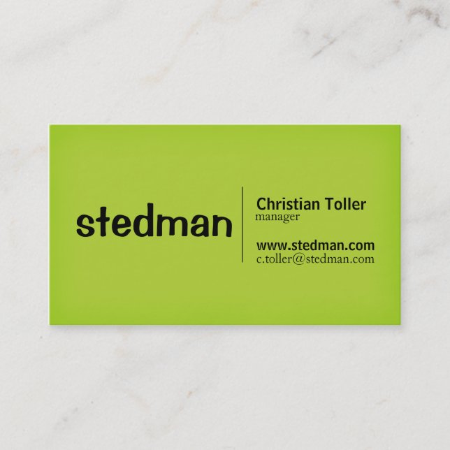 Bright Neon Green and Orange Business Card (Front)